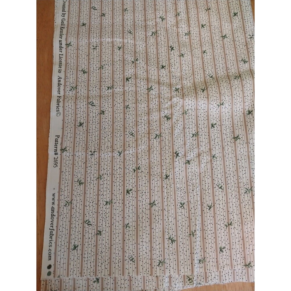 1 Yard 44" Wide Cotton Fabric Aunt Bea's Rose Pattern #2695 Andover Fabrics